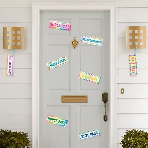 BeYumi 8 قطع ألوان مائية قوس قزح مغناطيسية قاعة الطلاب تمر قابلة لإعادة الاستخدام مقاومة للماء للفصل الدراسي بطاقة المرور مجموعة الحمام مرحاض يمر مكتبة ممرضة مكتب بنين بنات يمر لمعلم المدرسة الابتدائية in Kuwait