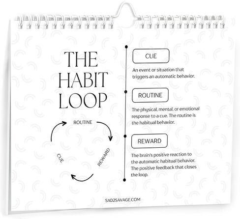 SAD TO SAVAGE Habit Tracker بقلم شيلبي ساكو - مجلة تعقب العادات اليومية مع التأكيدات والمواد التعليمية حول حلقة العادة لخلق عادات لتحسين حياتك in Saudi Arabia