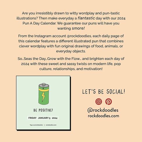 2025 Punny Daily Desk Calendar| Funny Calendar 2025 Day to Day for Home or Office, Daily Calendar 2025 Page a Day, Dad Joke Calendar with Tear Off Pages and Daily Puns (2025 Calendar) in Kuwait