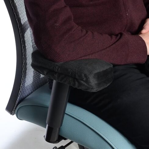 ميليارد وسادة مسند ذراع مريحة لكرسي المكتب من الميموري فوم، وسائد مريحة لكرسي الالعاب للكوع والساعدين مع غطاء قابل للازالة - عبوة من قطعتين من الفوم عالي الكثافة - اسود (9 × 4.25 × 1.5 انش) in Kuwait