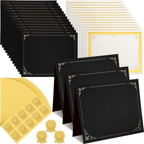 60 Set Certificate Kit Includes 60 Certificate Holders 60 8.5 x 11'' Papers 60 Gold Foil Award Seal Seals, Diploma Cover for Certificates Award (Purple) in Saudi Arabia