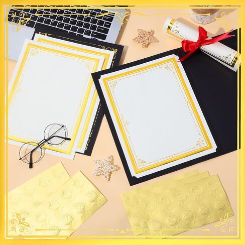60 Set Certificate Kit Includes 60 Certificate Holders 60 8.5 x 11'' Papers 60 Gold Foil Award Seal Seals, Diploma Cover for Certificates Award (Purple) in Saudi Arabia