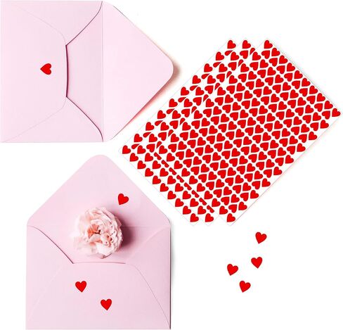 1716 PCS Holographic Red Heart Stickers, Sparkly Metallic Heart Sticker Self Adhesive Waterproof Reflective Heart Sticker Love Decorative Labels for Wedding, Valentine’s Day Supplies (0.5", 22 Sheets) in Kuwait
