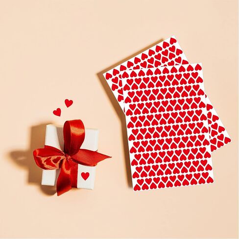 1716 PCS Holographic Red Heart Stickers, Sparkly Metallic Heart Sticker Self Adhesive Waterproof Reflective Heart Sticker Love Decorative Labels for Wedding, Valentine’s Day Supplies (0.5", 22 Sheets) in Kuwait