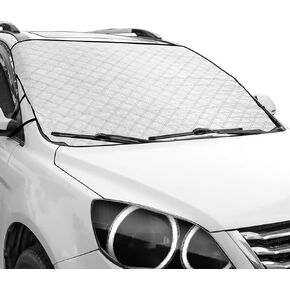 Windshield Snow Ice Cover - 61.8"50.4", 4-Layer Protection Snow Cover Wiper Protector, Front Window Winter Frost Cover for Most Automotive Cars SUVs Trucks Vans