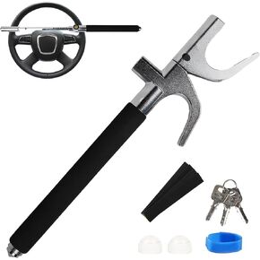 قفل عجلة القيادة مضاد للسرقة من اناليم، قفل عجلة عالمي بطول قابل للتعديل مناسب للمركبات، قفل امان للسيارة مع مطرقة امان للهروب in Kuwait