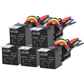 4 عبوات - EPAuto 30/40 AMP Relay Harness Spdt 12V Bosch Style