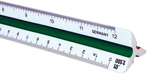 ALVIN, Architect Triangular Scale, Multipurpose Drafting Ruler for Drawing, Planning, and Design, High Impact Plastic - 12 Inch, White in Kuwait