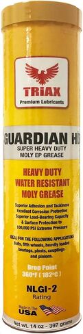 TRIAX Guardian HD Super Heavy Duty Moly EP Grease, True Multi Purpose, Wheel Bearings, Shock Loaded Components, Extremely Tacky, 400 F Drop Point, Zero Separation, 14 Oz Cartridge (1 Tube) in Saudi Arabia