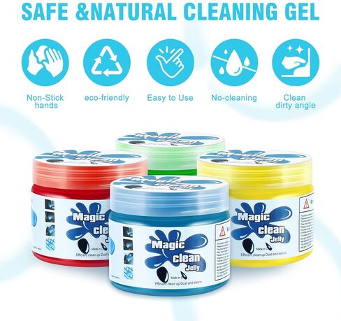 DNA MOTORING TOOLS-00150 (4 عبوات) أداة تنظيف السيارات الهلامية لتنظيف السيارات، جل تنظيف عالمي، منظف لوحة المفاتيح للإلكترونيات المنزلية والمكتبية (4 وحدات)، أزرق + أحمر + أخضر + أصفر in Kuwait