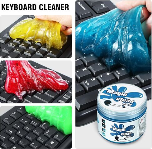 DNA MOTORING TOOLS-00150 (4 عبوات) أداة تنظيف السيارات الهلامية لتنظيف السيارات، جل تنظيف عالمي، منظف لوحة المفاتيح للإلكترونيات المنزلية والمكتبية (4 وحدات)، أزرق + أحمر + أخضر + أصفر in Kuwait