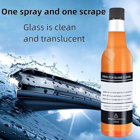 FIONEL 3pcs Car Glass Oil Film Stain Removal Cleaner, 150ML AutoGlass Oil Film Remover, Automotive Glass Oil Film Cleaner, Oil Film Remover for Car Window, Remove Dirt, Water Stains in Kuwait