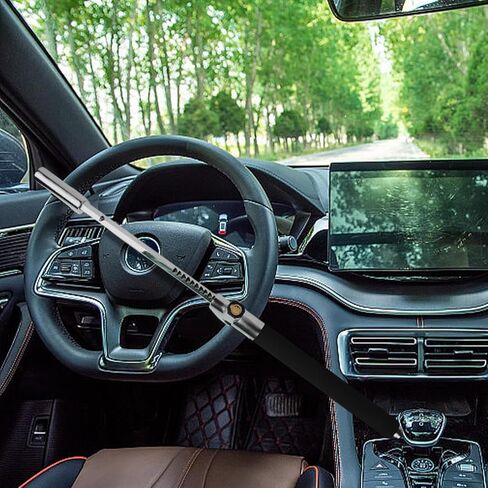 قفل عجلة القيادة مضاد للسرقة من اناليم، قفل عجلة عالمي بطول قابل للتعديل مناسب للمركبات، قفل امان للسيارة مع مطرقة امان للهروب in Kuwait