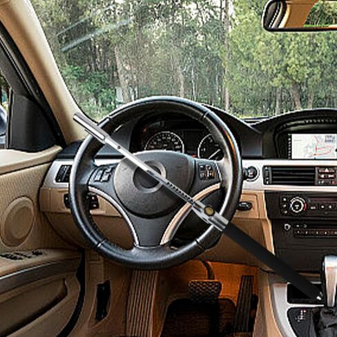 قفل عجلة القيادة مضاد للسرقة من اناليم، قفل عجلة عالمي بطول قابل للتعديل مناسب للمركبات، قفل امان للسيارة مع مطرقة امان للهروب in Kuwait