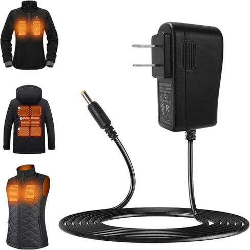 سماركي شاحن محول بطارية 8.4 فولت للسترة الحرارية والسترة الحرارية وغطاء الرأس الحراري (موصل 4.0 ملم سهل الاستخدام في الهواء الطلق والسفر in Kuwait