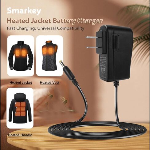 سماركي شاحن محول بطارية 8.4 فولت للسترة الحرارية والسترة الحرارية وغطاء الرأس الحراري (موصل 4.0 ملم سهل الاستخدام في الهواء الطلق والسفر in Kuwait