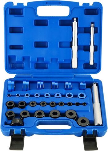 DASBET Bearing Press Kit 33PCS Bearing Race and Seal Driver Set with Metric SAE Adapters 3 Knurled Handles Bushing Driver Set for Wheel Bearing Installation in Saudi Arabia
