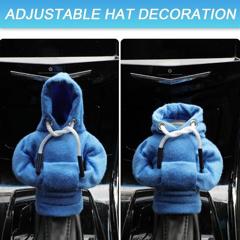 ZHSMS Gear Shift Hoodie، غطاء رأس ناقل الحركة العالمي المحسن، غطاء رأس ناقل الحركة المضحك، 6.3 بوصة تزيين واقي عصا ناقل الحركة (مختلط أسود/أحمر) in Kuwait