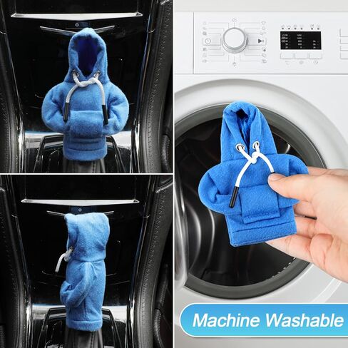 ZHSMS Gear Shift Hoodie، غطاء رأس ناقل الحركة العالمي المحسن، غطاء رأس ناقل الحركة المضحك، 6.3 بوصة تزيين واقي عصا ناقل الحركة (مختلط أسود/أحمر) in Kuwait