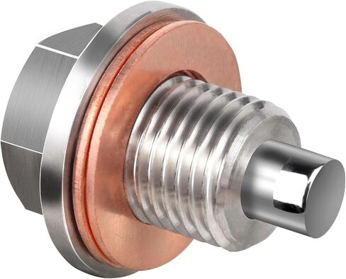 M12 x1.25 Oil Drain Plug- Magnetic Oil Drain Plug- Premium Stainless Steel Oil Pan Drain Plug & 2PCS Copper Gasket- Oil Pan Bolt Replacement for Toyota/Nissan/Infiniti/Lexus, by DCWecher in Saudi Arabia