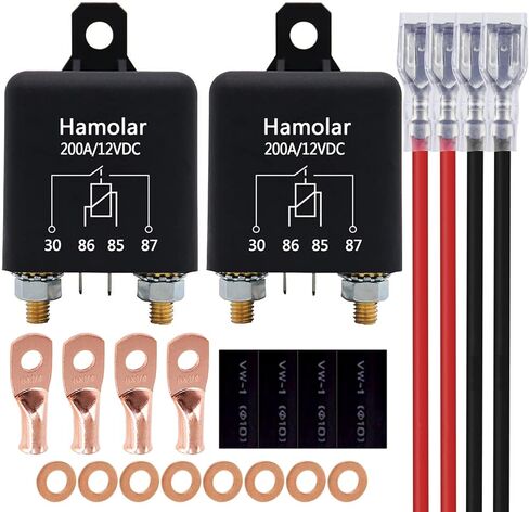 Hamolar 2 Pack 12V DC 120A Starter Relay Switch Car Heavy Duty Split Charge Continuous Duty 4 Terminal SPST Relays for Truck Boat Marine in Saudi Arabia