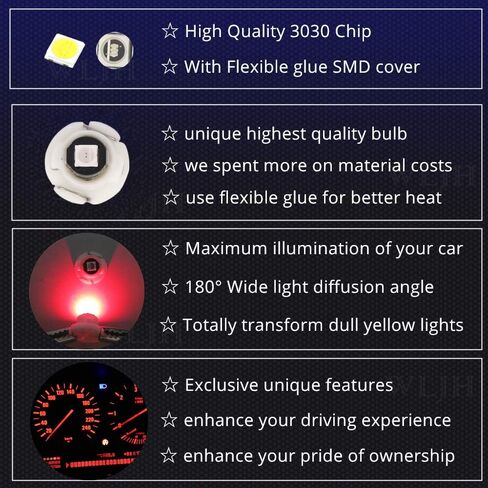 WLJH 10x أحمر T4.2 Neo Wedge Led 3030 Chipest 10mm قاعدة أداة السيارة العنقودية لوحة القيادة مقياس HVAC AC سخان التحكم في المناخ لمبة مصابيح التبديل إشارة استبدال الضوء الداخلي in Kuwait
