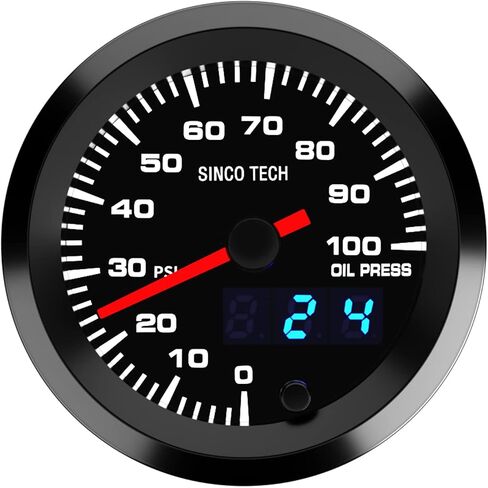 SINCO TECH 52 مم مؤشر عرض رقمي للسيارة 7 ألوان إضاءة خلفية 12 فولت مجموعة قياس عالمية... (درجة حرارة الزيت C) in Saudi Arabia