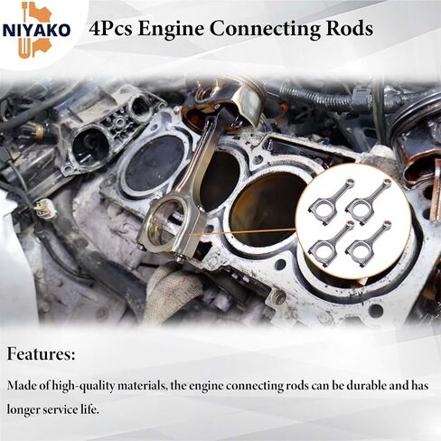 Niyako 4Pcs Engine Connecting Rods Replacement# 23510-2G540 23510-2G500 23510-2G520 Fit 2011-2020 Kia Sorento Sportage Hyundai Sonata 2.4L in Saudi Arabia