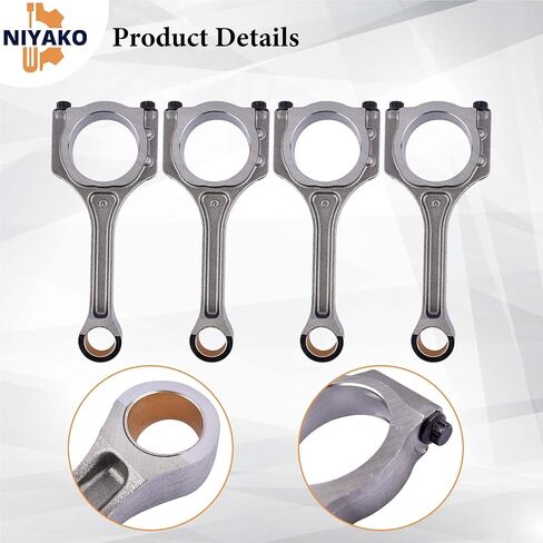 Niyako 4Pcs Engine Connecting Rods Replacement# 23510-2G540 23510-2G500 23510-2G520 Fit 2011-2020 Kia Sorento Sportage Hyundai Sonata 2.4L in Saudi Arabia