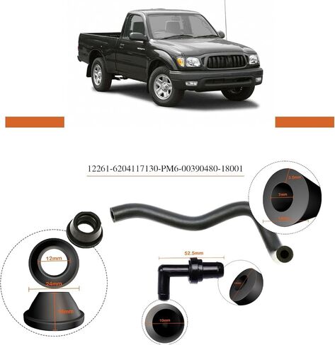 صمام PCV 90 درجة + جروميت + طقم خرطوم مناسب لسيارة Toyota 4Runner Tundra Tacoma 3.4L V6 استبدال #:12261-62041,90480-1800,17130-PM6-003 in Kuwait