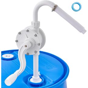 VEVOR Drum Pump, 6.5 GPM Flow, Rotary Barrel Pump Hand Crank, Fits 5 to 55 Gallon Drums with 3-Section Suction Tube Assembly and Hose, Designed for Fast Transfer of Water, Alcohol, Corrosive Liquids