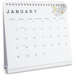 Lbylyhxc 2024 Calendar - 2024 Small Desk Calendar 8x7.5 inch standing desk calendar, Now-December 2024, 18 month flip-up desktop calendar, Aesthetic small desk calendar with round stickers (gold leaf) in Kuwait