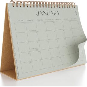 Aesthetic Small 2024-2025 Desk Calendar with Stickers - Runs from January 2024 until June 2025 - Beautiful Flip Desktop Calendar for Easy Organizing in Saudi Arabia