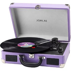 Portable Record Player with Bluetooth 3 Speed Turntable Built in Rechargeable Battery Vintage Suitcase Design with RCA Line Out and Aux in in Saudi Arabia