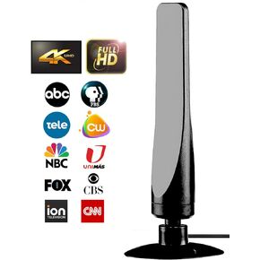 هوائي التلفزيون الرقمي الداخلي المضخم - أفضل مضخم صوت قوي ومعزز للإشارة ويصل نطاقه إلى أكثر من 450 ميلًا، ويدعم أجهزة التلفاز الذكية والأقدم بدقة 8K 4K Full HD مع كابل محوري بطول 14 قدمًا in Kuwait