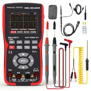 2 في 1 راسم ذبذبات ومقياس متعدد محمول، شاشة IPS مقاس 2.8 بوصة، عرض نطاق ترددي لقناة واحدة 10 ميجا هرتز، معدل أخذ عينات عالي 48 مللي ثانية في الثانية، جهد إدخال ±400 فولت، يقيس جهاز اختبار أوم فولت in Kuwait