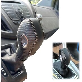 Black Leather Gear Shift Knob Cover for Ford Focus 2012 2013 2014 2015 2016/ Ford Fiesta 2014 2015 2016 / Ford Fusion S / Fusion SE 2013 2014 2015 2016 / Fusion Gear Shift Cover / Accessories for Ford in Kuwait