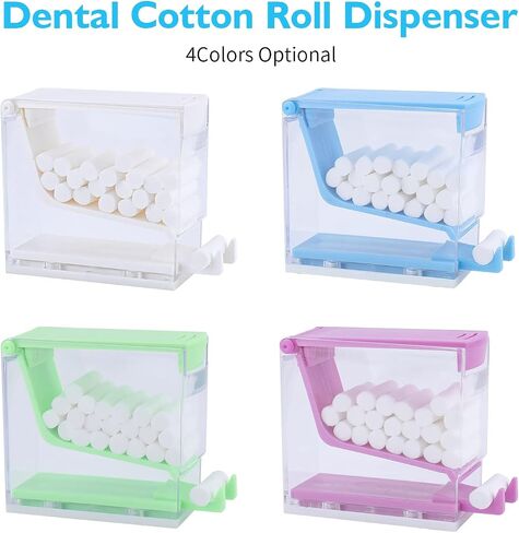 ANNWAH Dental Cotton Roll Dispenser Professional Cotton Roll Holder Organizer Hospital Home Use Cotton Roll Storage Box with Nonslip Base for Dental Lab Press-Out Type in Saudi Arabia