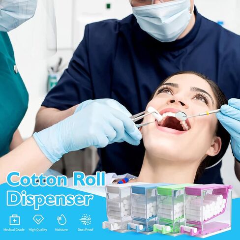 ANNWAH Dental Cotton Roll Dispenser Professional Cotton Roll Holder Organizer Hospital Home Use Cotton Roll Storage Box with Nonslip Base for Dental Lab Press-Out Type in Saudi Arabia