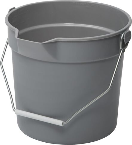 Winco Utility Pail, 10 Qt with Pour Spout and Molded Graduations, HDPE, Gray in Kuwait