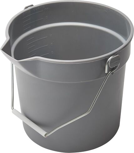 Winco Utility Pail, 10 Qt with Pour Spout and Molded Graduations, HDPE, Gray in Kuwait