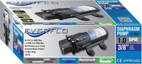 Everflo EF1000-BOX 12V Diaphragm Pump Hose Barb, 1.0 GPM, 3/8" Npt Port in Saudi Arabia