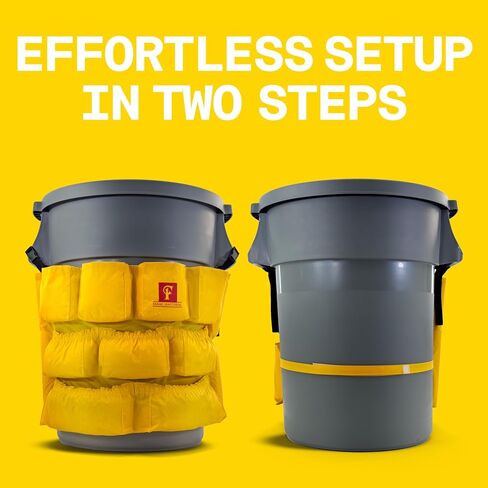 Trash Can Caddy Bag | Brute Compatible | Fits 32-55 Gallon Can | 12 Pockets | Heavy Duty Vinyl Construction Organizer for Cleaning & Janitorial Duties | Caddy for Brute. in Saudi Arabia