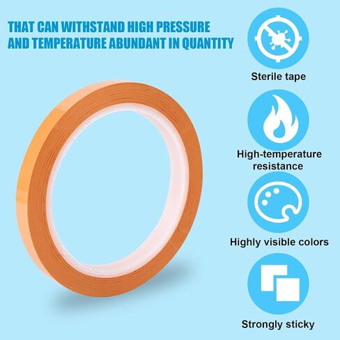 8 Rolls Autoclave Tape-Sterilization Tape, 0.4 Inch Width 216 Feet Length Surgical Dental Tape Instruments Identification Dental Tape for Autoclavable 270 Fahrenheit Steam in Saudi Arabia