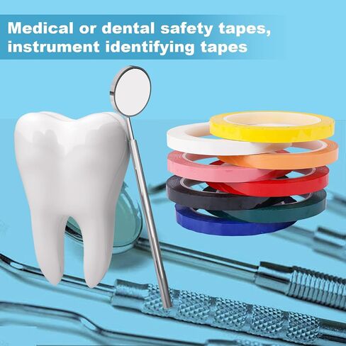 8 Rolls Autoclave Tape-Sterilization Tape, 0.4 Inch Width 216 Feet Length Surgical Dental Tape Instruments Identification Dental Tape for Autoclavable 270 Fahrenheit Steam in Saudi Arabia