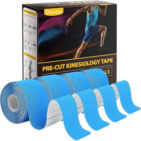 Dimora Uncut Kinesiology Tape - 4 Rolls Pure Cotton Elastic Athletic Tape 65.6 ft in Total, Medical Grade Adhesive Sports Tape for Muscle Pain Relief and Joint Support, Beige in Saudi Arabia