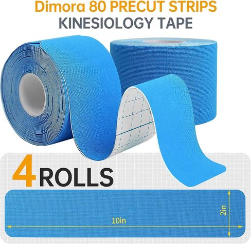 Dimora Uncut Kinesiology Tape - 4 Rolls Pure Cotton Elastic Athletic Tape 65.6 ft in Total, Medical Grade Adhesive Sports Tape for Muscle Pain Relief and Joint Support, Beige in Saudi Arabia