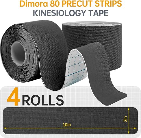 Dimora Uncut Kinesiology Tape - 4 Rolls Pure Cotton Elastic Athletic Tape 65.6 ft in Total, Medical Grade Adhesive Sports Tape for Muscle Pain Relief and Joint Support, Beige in Saudi Arabia