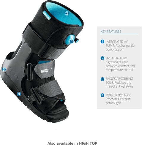Ossur Formfit Walker Boot with Air - Medical Grade Immobilization for Strains, Sprains & Stable Fractures | Breathable Material (Low Top, X-Small) in Saudi Arabia