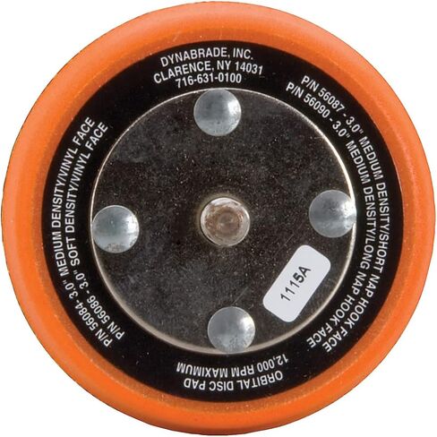 Dynabrade (56087) 3" (76 mm) Diameter Non-Vacuum Disc Pad | Hook-Face, Short Nap for Use with Re-attachable Discs | Thick Urethane Medium-Density in Saudi Arabia